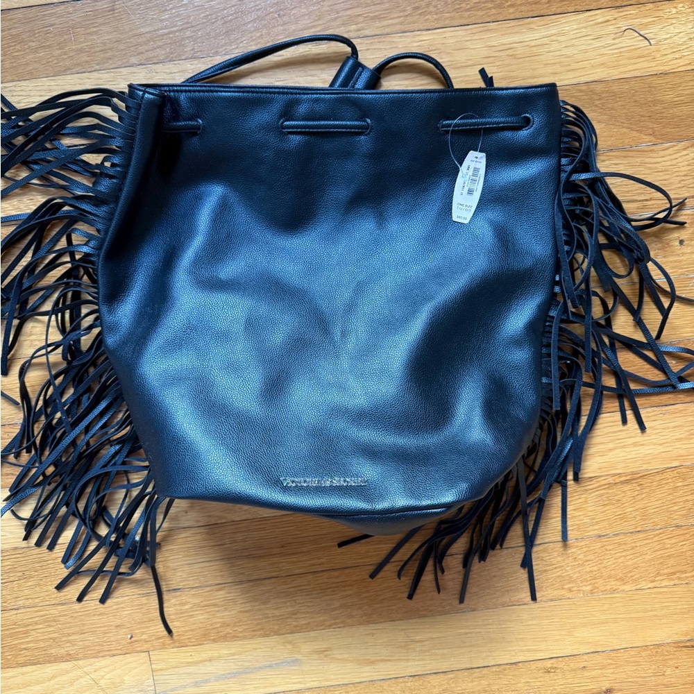 2010s Victoria’s Secret Black Fringe Backpack